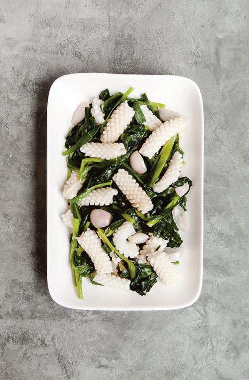 Squid with Chinese chives (Photo by DL Acken)